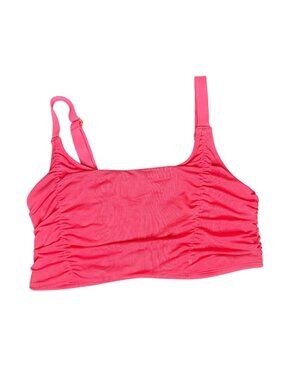 Hutch Ruched Hot Pink Mesh Bralette, Adjustable Straps, Size 2X